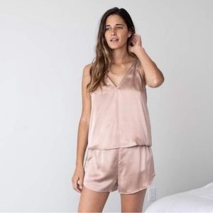Lunya Washable Silk V-Neck Tank Sleep Set